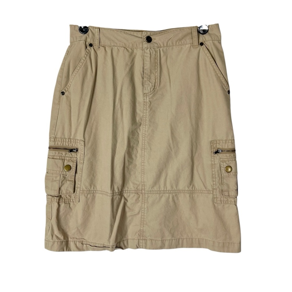 Vintage Cargo Skirt size 8‎ Khaki multiple pockets Utility Y2K early 2000’s